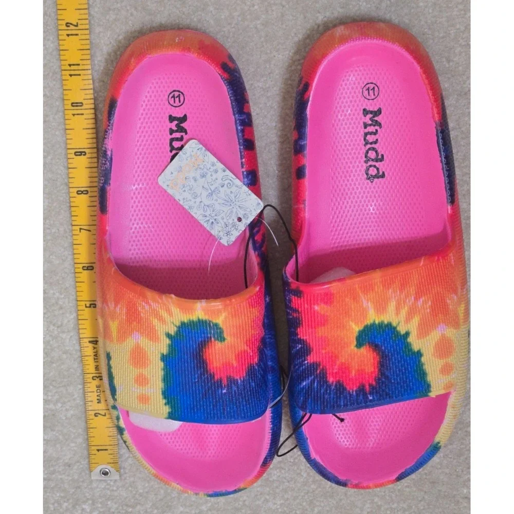 Mudd (Aloha)-01LP Tie-Dye Slide Sandals - Fuchsia Tie Dye Size 11 NWT